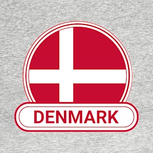 Denmark Country Badge - Denmark Flag T-Shirt